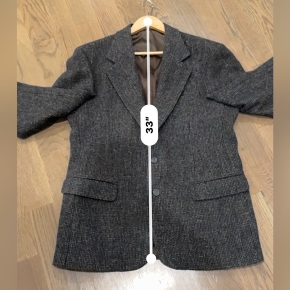 Vintage Harris Tweed sport coat blazer jacket 41R gray academia scholar - Picture 12 of 14